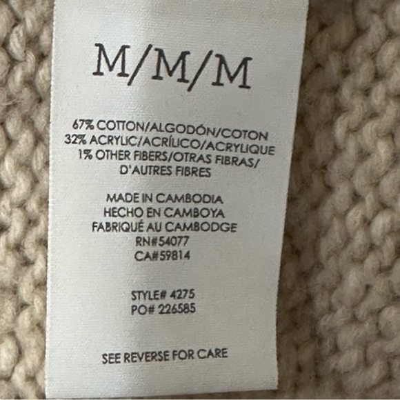 cabi Steady Shawl Collar Cardigan Sweater Cream Oatmeal 4275 - Picture 8 of 9